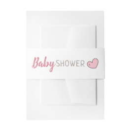 Roze Baby shower Uitnodiging Belly Band Uitnodigingen Wikkel