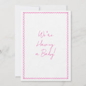 Roze Baby shower uitnodiging | Brunch-uitnodiging (Achterkant)