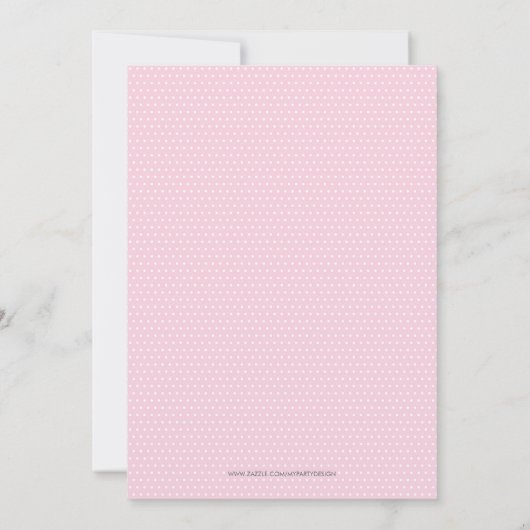 Roze Baby shower Uitnodiging, Clothesline Thema Kaart (Achterkant)