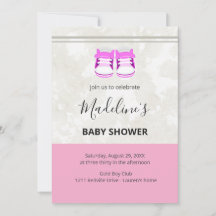 Roze baby shower uitnodiging – HCustom baby girl