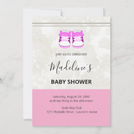Roze baby shower uitnodiging – HCustom baby girl