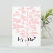 Roze Baby shower-uitnodiging Kaart (Staand voorkant)