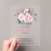 Roze Baby Shower Uitnodiging met Blos (Insitu (Draagbaar))