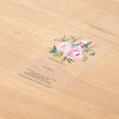 Roze Baby Shower Uitnodiging met Blos (Laagn)