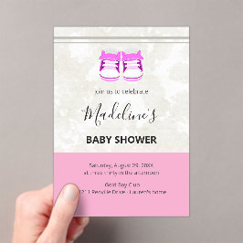 Roze baby shower uitnodiging – op maat gemaakte ba