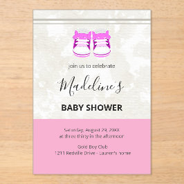 Roze baby shower uitnodiging – op maat gemaakte ba