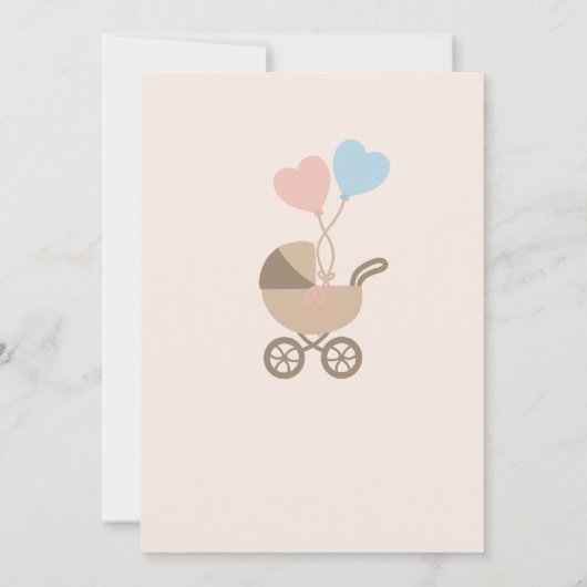 Roze Baby shower uitnodiging | Schattige & elegant (Achterkant)