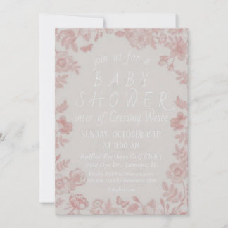 Roze Baby shower Uitnodiging Sjabloon Uitnodiging