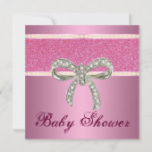 Roze Baby shower Uitnodiging tot roze Glitter Diam (Voorkant)