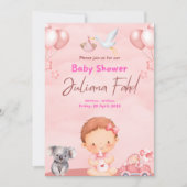 Roze Baby shower Uitnodiging voor Meisjes - Schatt
