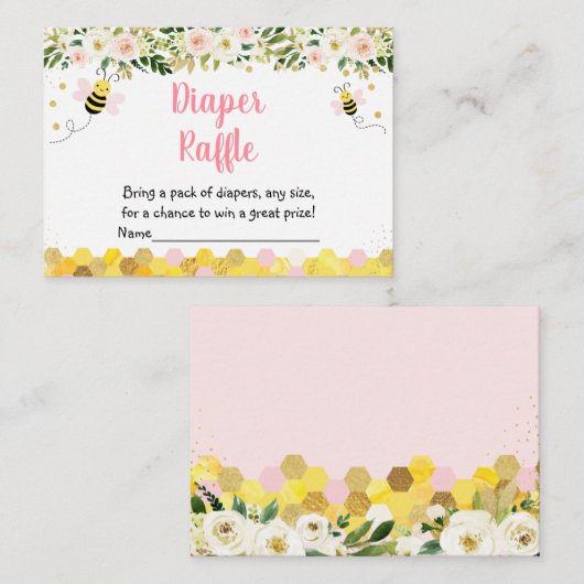 Roze Baby shower van bier Informatiekaartje (Voorkant / Achterkant)