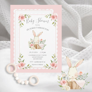 Roze Baby shower van Blush Bunny Rabbit Kaart