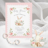 Roze Baby shower van Blush Bunny Rabbit Kaart