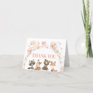 Roze Baby shower van bosbouillon Bedankkaart