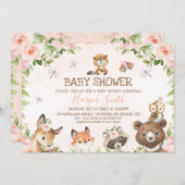 Roze Baby shower van bosbouillon Kaart (Voorkant / Achterkant)