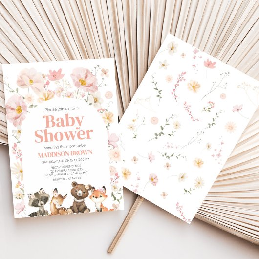 Roze Baby shower van bosbouillon Kaart