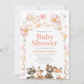 Roze Baby shower van bosbouillon Kaart (Voorkant)