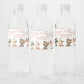 Roze Baby shower van bosbouillon Waterfles Etiket (Flessen)