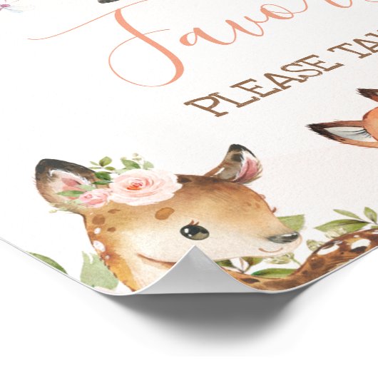 Roze Baby shower van bosgebieden Poster (Hoek)