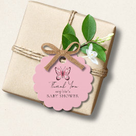 Roze Baby shower van Butterfly Bedankjes Labels