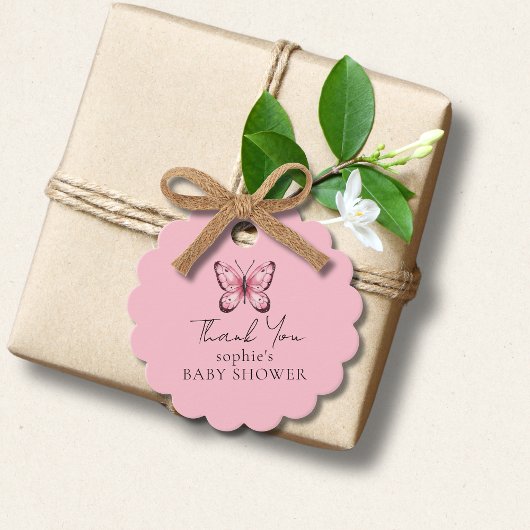 Roze Baby shower van Butterfly Bedankjes Labels