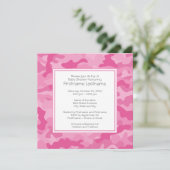 Roze Baby shower van Camo of Partij Kaart (Staand voorkant)