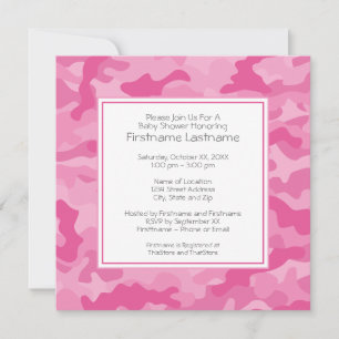 Roze Baby shower van Camo of Partij Kaart