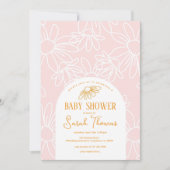 Roze Baby shower van Daisy Girl Kaart (Voorkant)