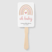 Roze Baby shower van de Heart Cute Girl Boho Rainb Handwaaier (Voorkant)