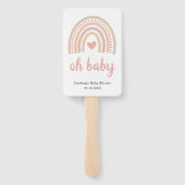 Roze Baby shower van de Heart Cute Girl Boho Rainb Handwaaier (Achterkant)