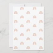 Roze Baby shower van de Heart Cute Girl Boho Rainb Kaart (Achterkant)