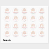 Roze Baby shower van de Heart Cute Girl Boho Rainb Ronde Sticker (Vel)