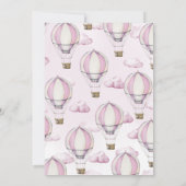 Roze Baby shower van de luchtballon Kaart (Achterkant)