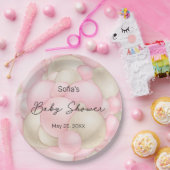 Roze Baby shower van de luchtballon Papieren Bordje (Feest)