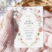 Roze Baby shower van de weide van de Wilde Bloem Kaart