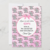 Roze Baby shower van Elephant Girl Kaart (Achterkant)