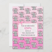 Roze Baby shower van Elephant Girl Kaart (Achterkant)