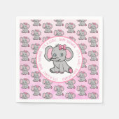 Roze Baby shower van Elephant Girl Servet (Voorkant)