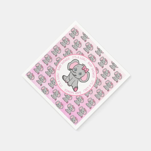 Roze Baby shower van Elephant Girl Servet (Hoek)