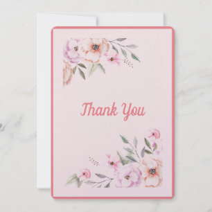 Roze Baby shower van Floral Bedankkaart
