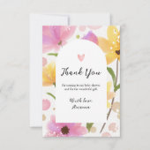 Roze Baby shower van Floral Bedankkaart (Voorkant)