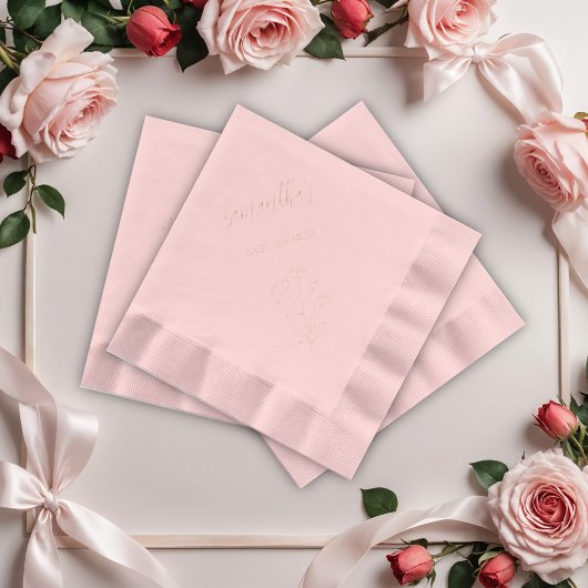 Roze Baby shower van Floral Folie Servetten