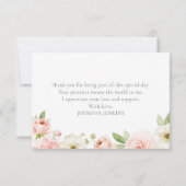 Roze Baby shower van Floral Girl Bedankkaart (Achterkant)