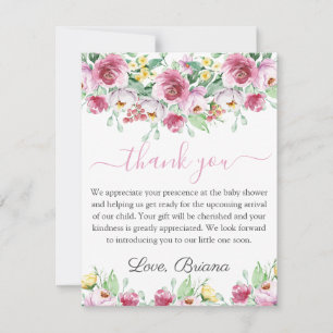 Roze Baby shower van Floral Girl Kaart