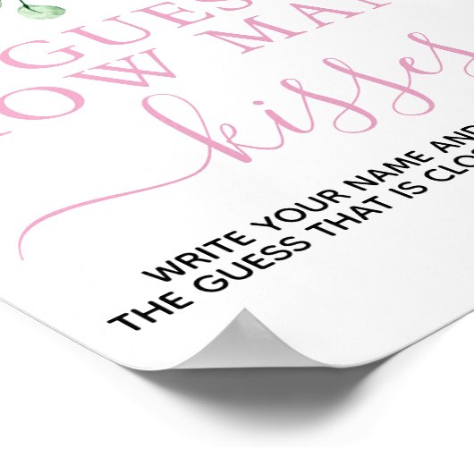 Roze Baby shower van Floral Girl Raad Spaarbord Poster (Hoek)