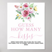 Roze Baby shower van Floral Girl Raad Spaarbord Poster (Voorkant)