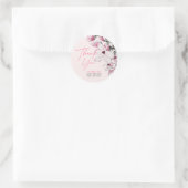 Roze Baby shower van Floral Girl Ronde Sticker (Tas)