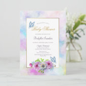 Roze Baby shower van Floral Kaart (Staand voorkant)