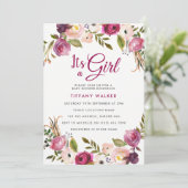 Roze Baby shower van Floral Kaart (Staand voorkant)
