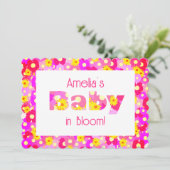 Roze Baby shower van Floral Kaart (Staand voorkant)